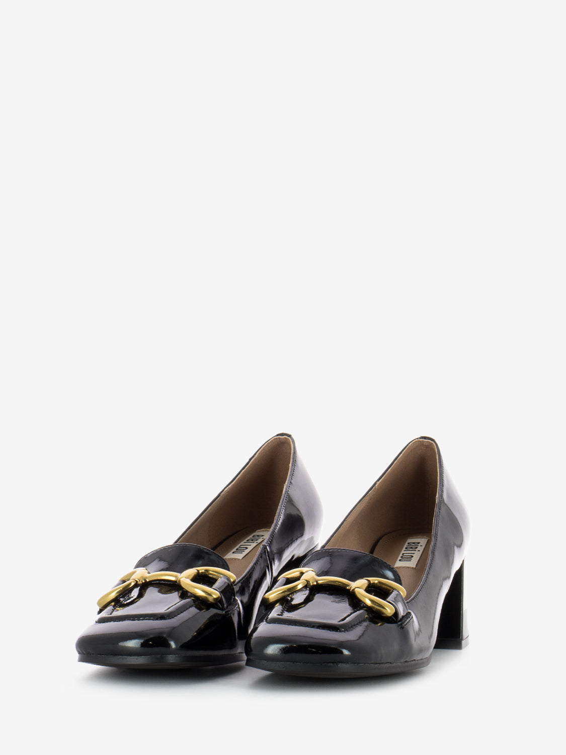 Mocassini con tacco Valencia nero vernice