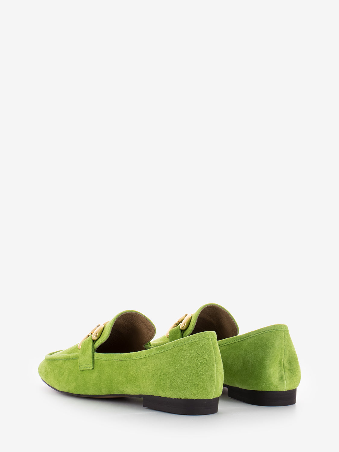 Pistachio suede loafers