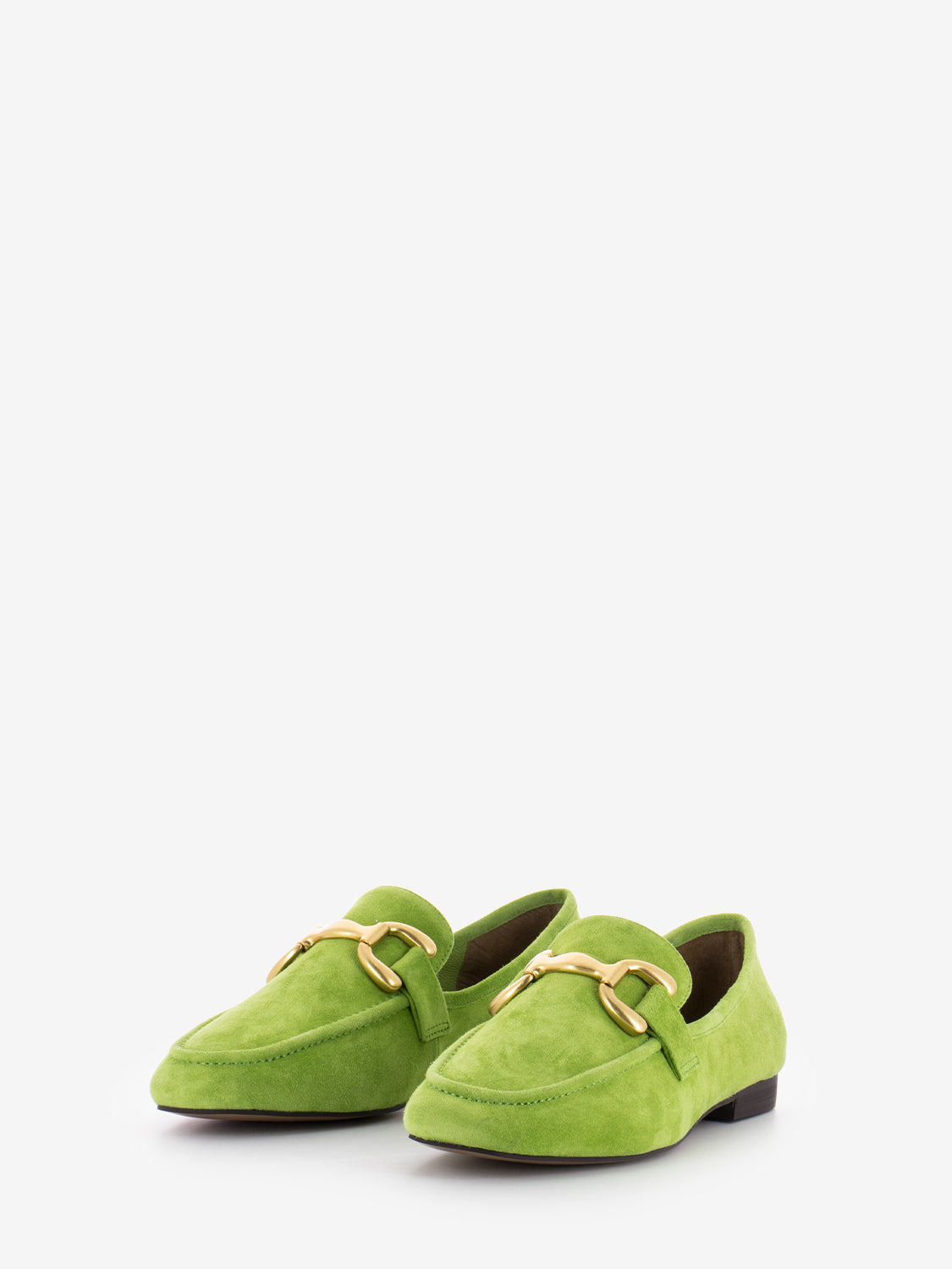 Pistachio suede loafers