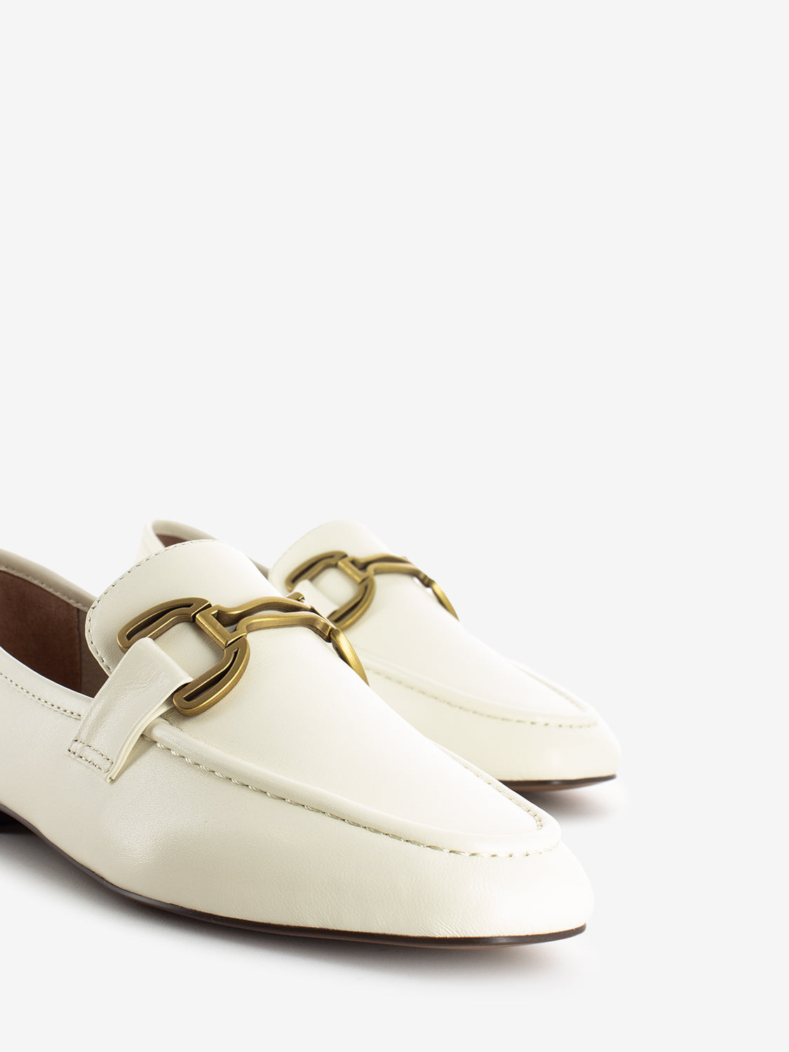 Zagreb Leather Moccasin with Off White Clamp