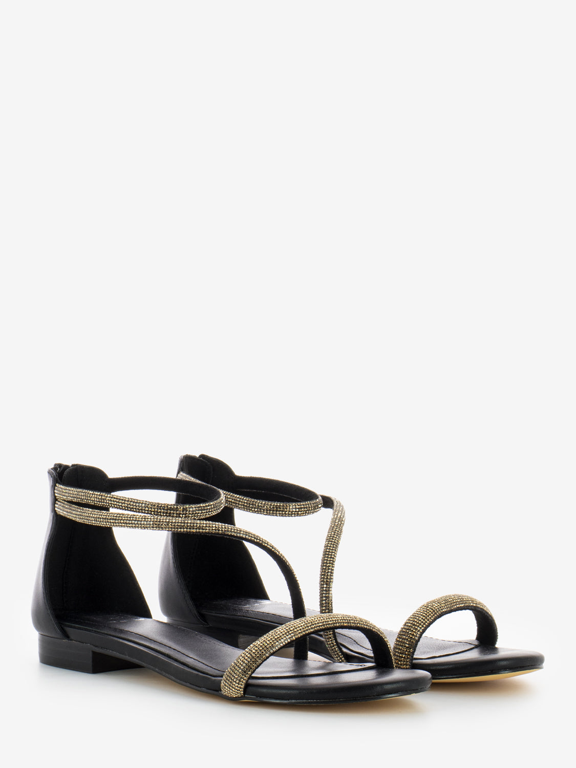 Sandali bassi glitter rame
