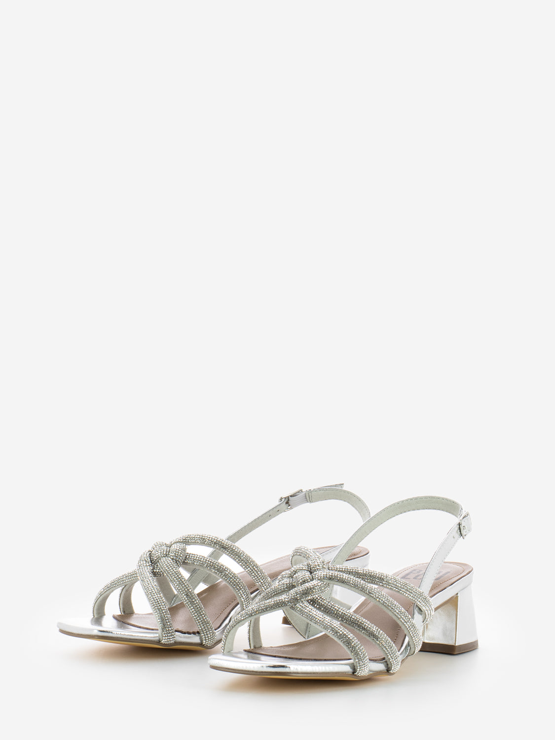 Callie sandals with silver micro rhinestones