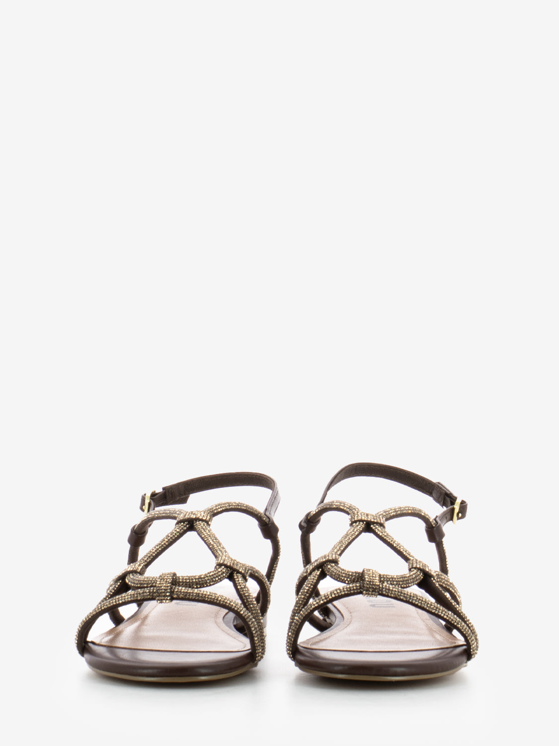 Liv sandals with shiny dark brown stones