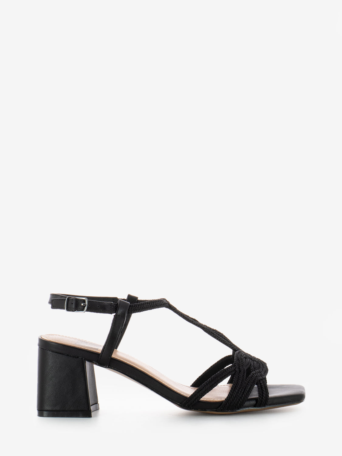 T.50 black braid sandals