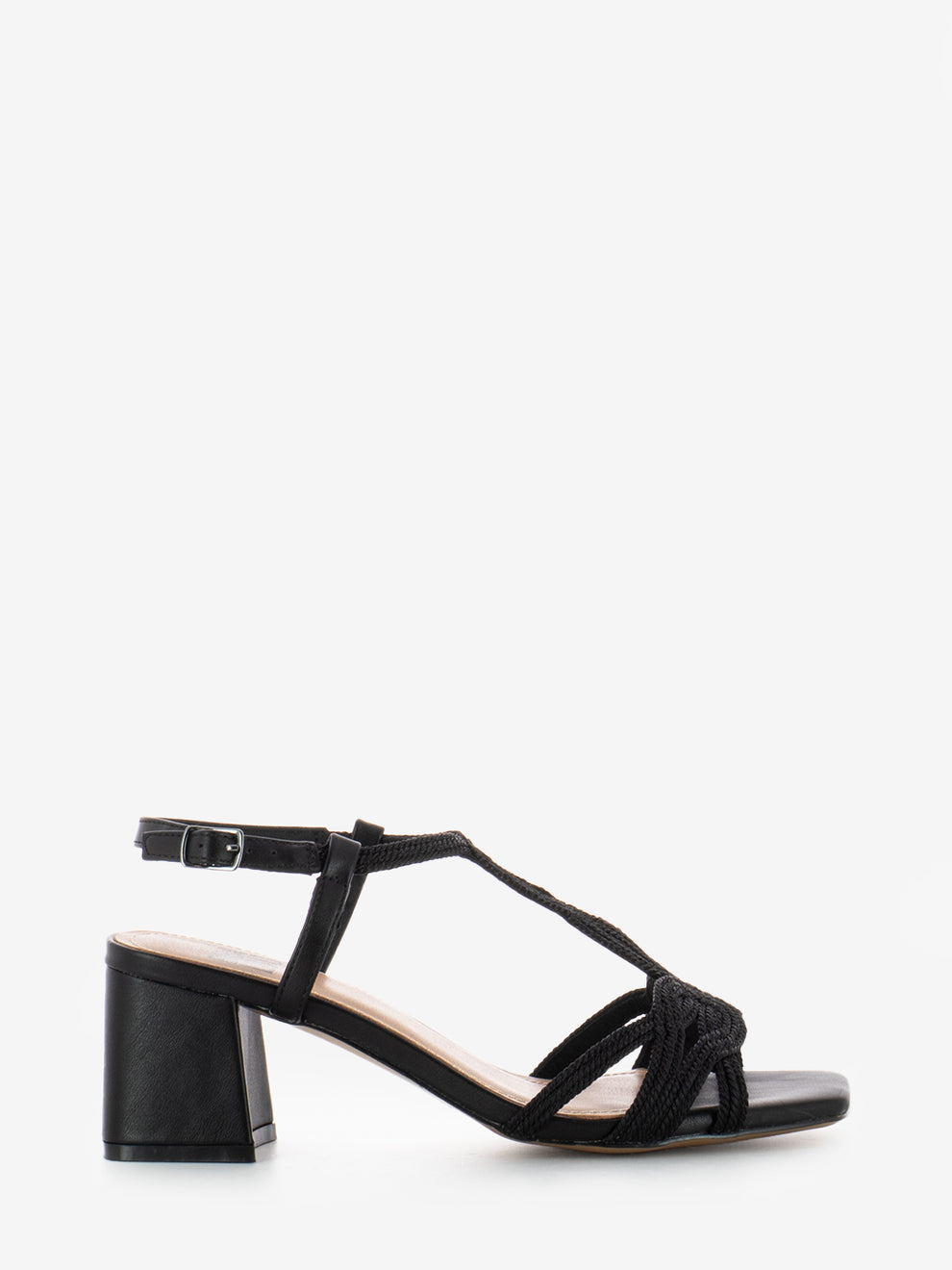 T.50 black braid sandals