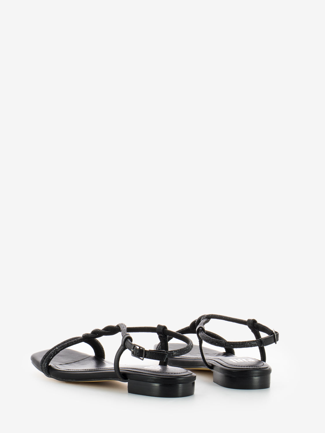 Black glitter low sandal