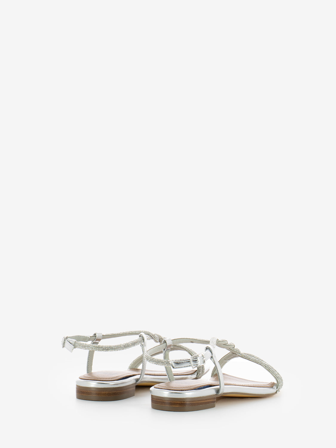 Low glitter silver sandal
