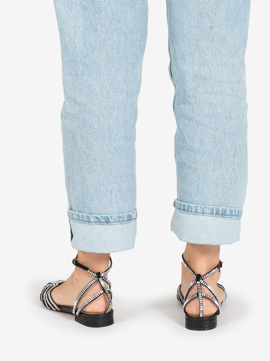 Serabi low sandal with black rhinestones
