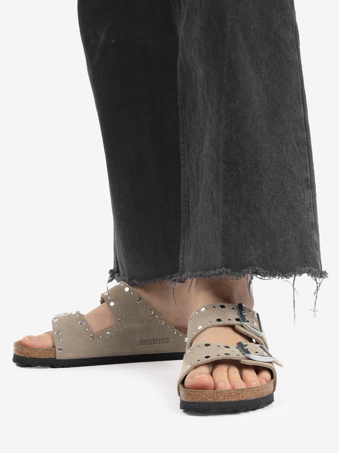 Arizona rivet suede taupe