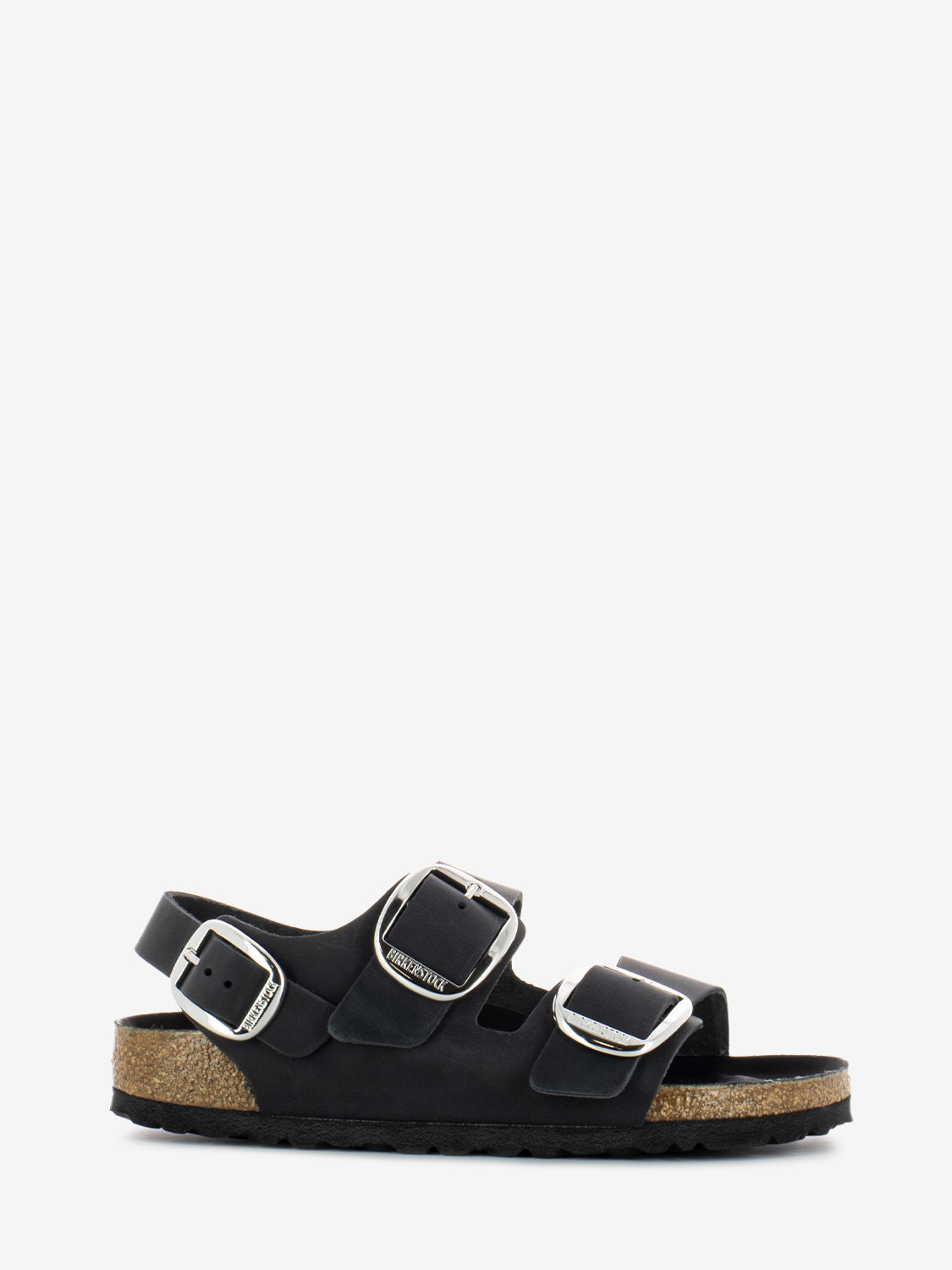 Milano Big Buckle Oiled Leather Black