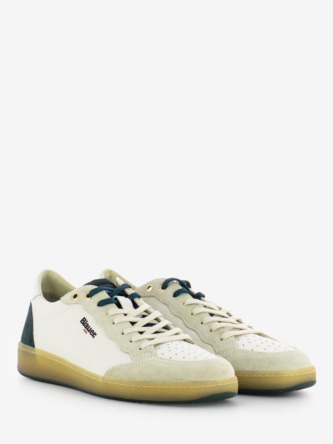 Sneakers M leather white / green