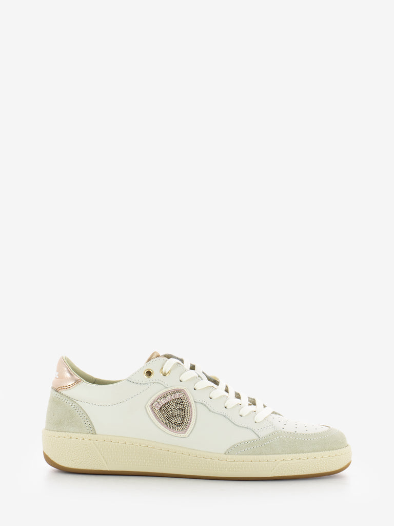 BLAUER - Sneakers Olympia W leather suede white / nude