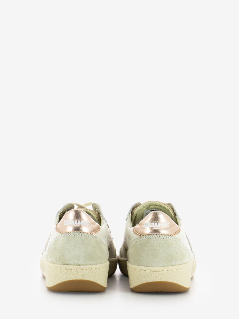 BLAUER - Sneakers Olympia W leather suede white / nude