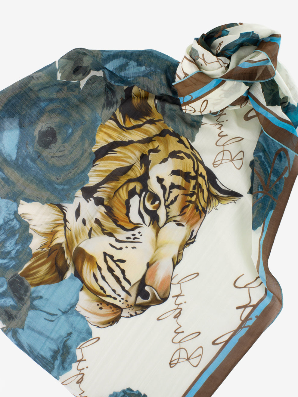 Foulard stampa animalier e rose argan oil