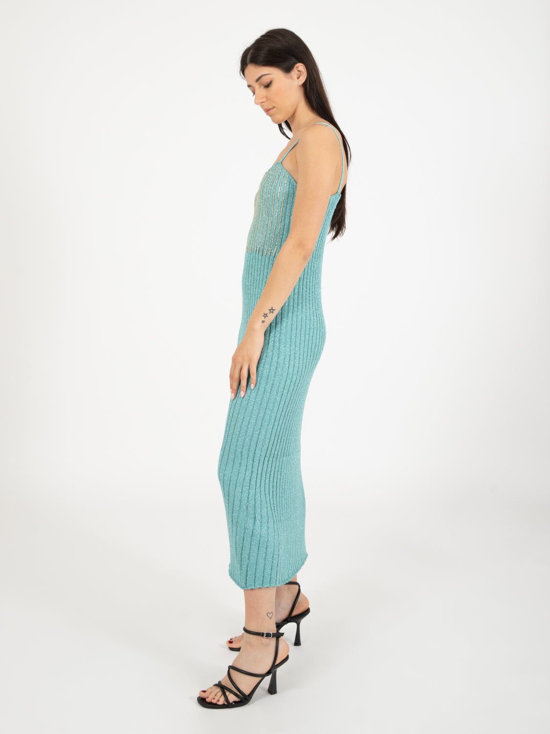 Dress with rhinestone inserts goutte lux