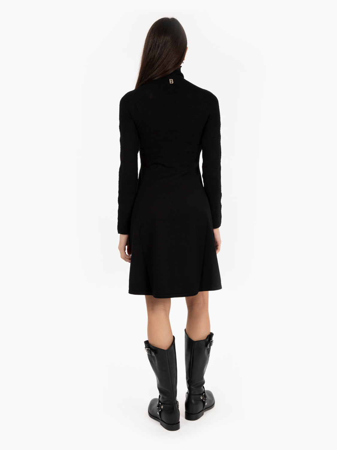 Black mesh and rose dress