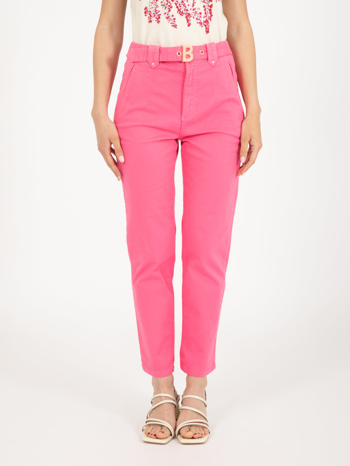 Pink Cosmos Cigarette Jeans
