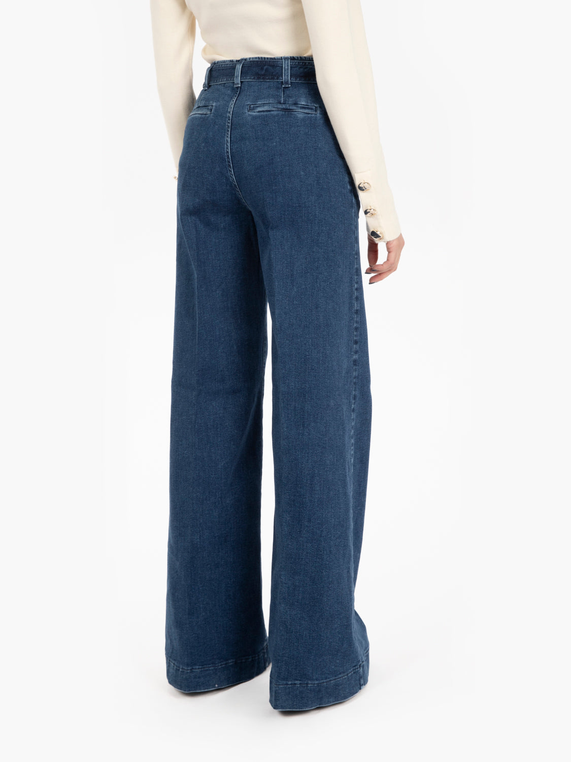 Medium Blue Wide Denim Pants