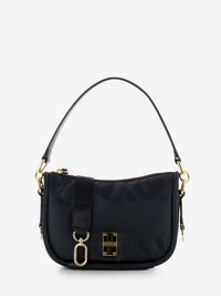 OP print shoulder bag in dark black