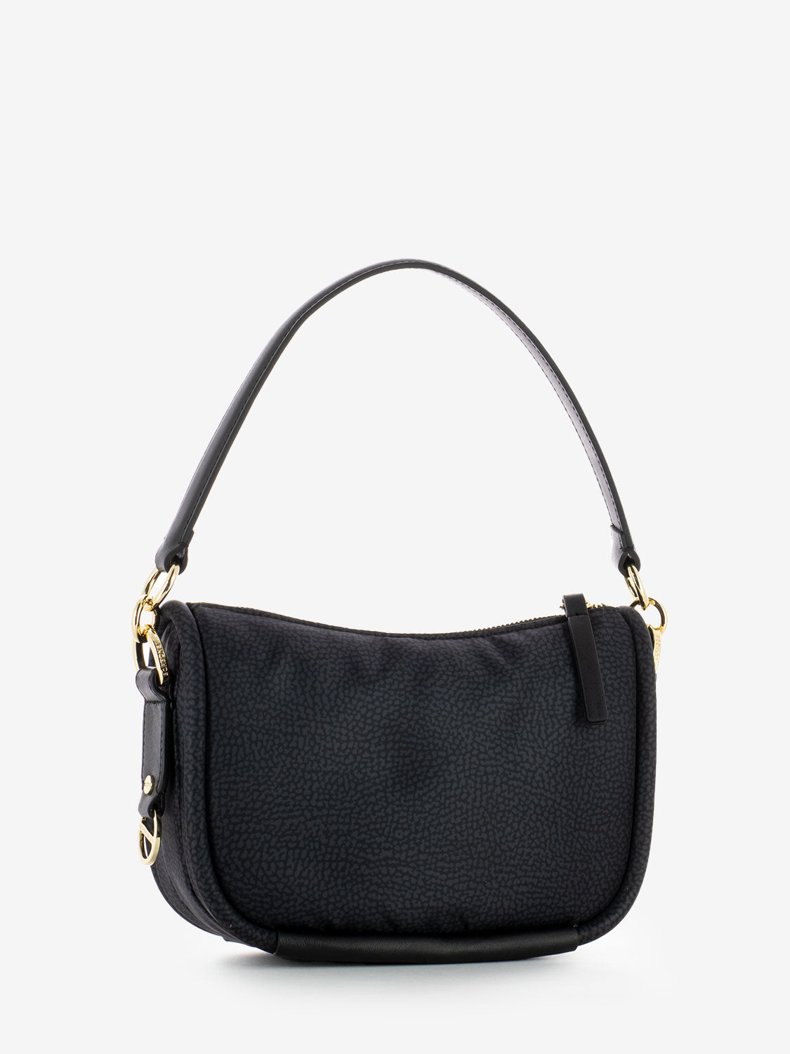 OP print shoulder bag in dark black