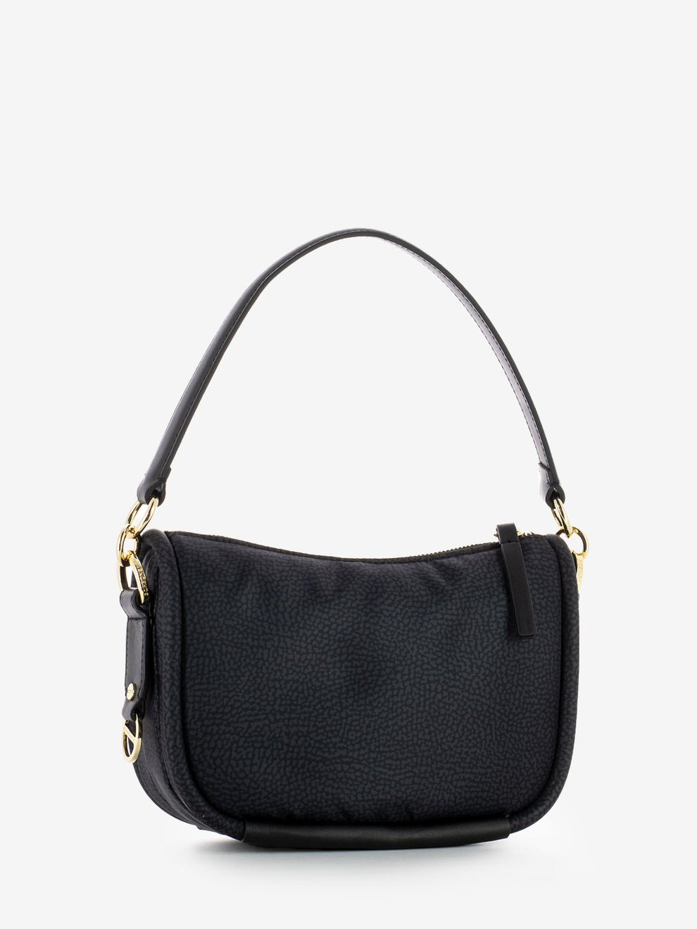OP print shoulder bag in dark black