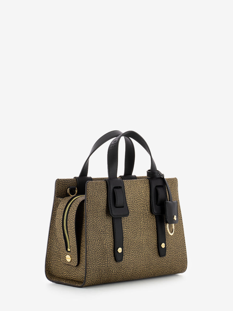 BORBONESE - Borsa bauletto Déjeuner naturale / nero