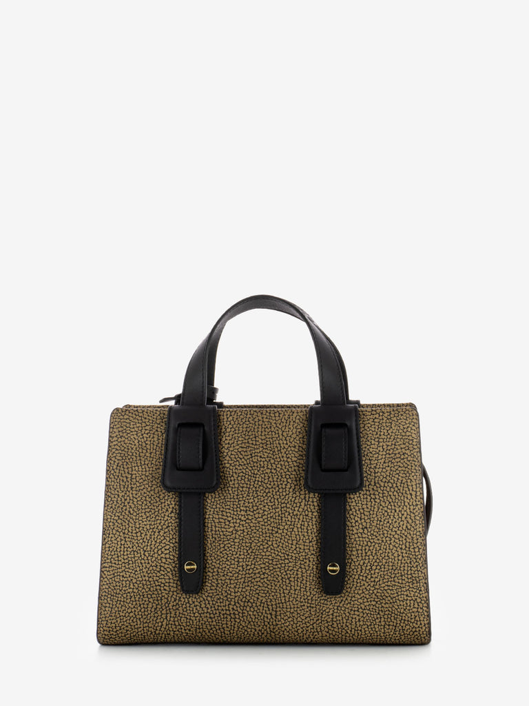 BORBONESE - Borsa bauletto Déjeuner naturale / nero