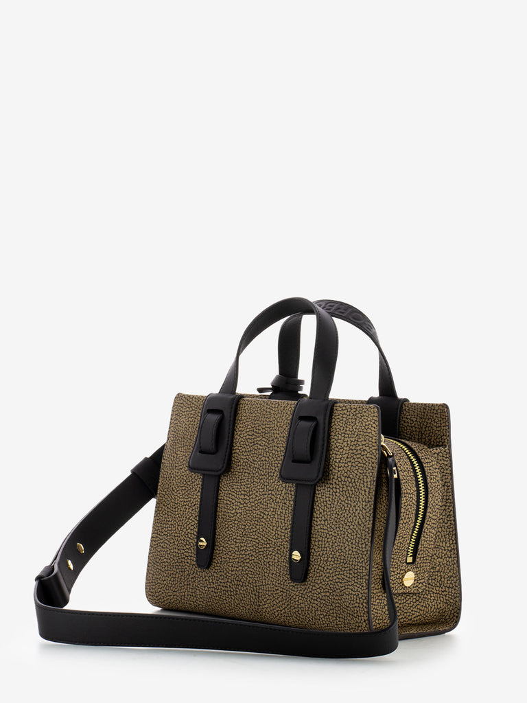 BORBONESE - Borsa bauletto Déjeuner naturale / nero