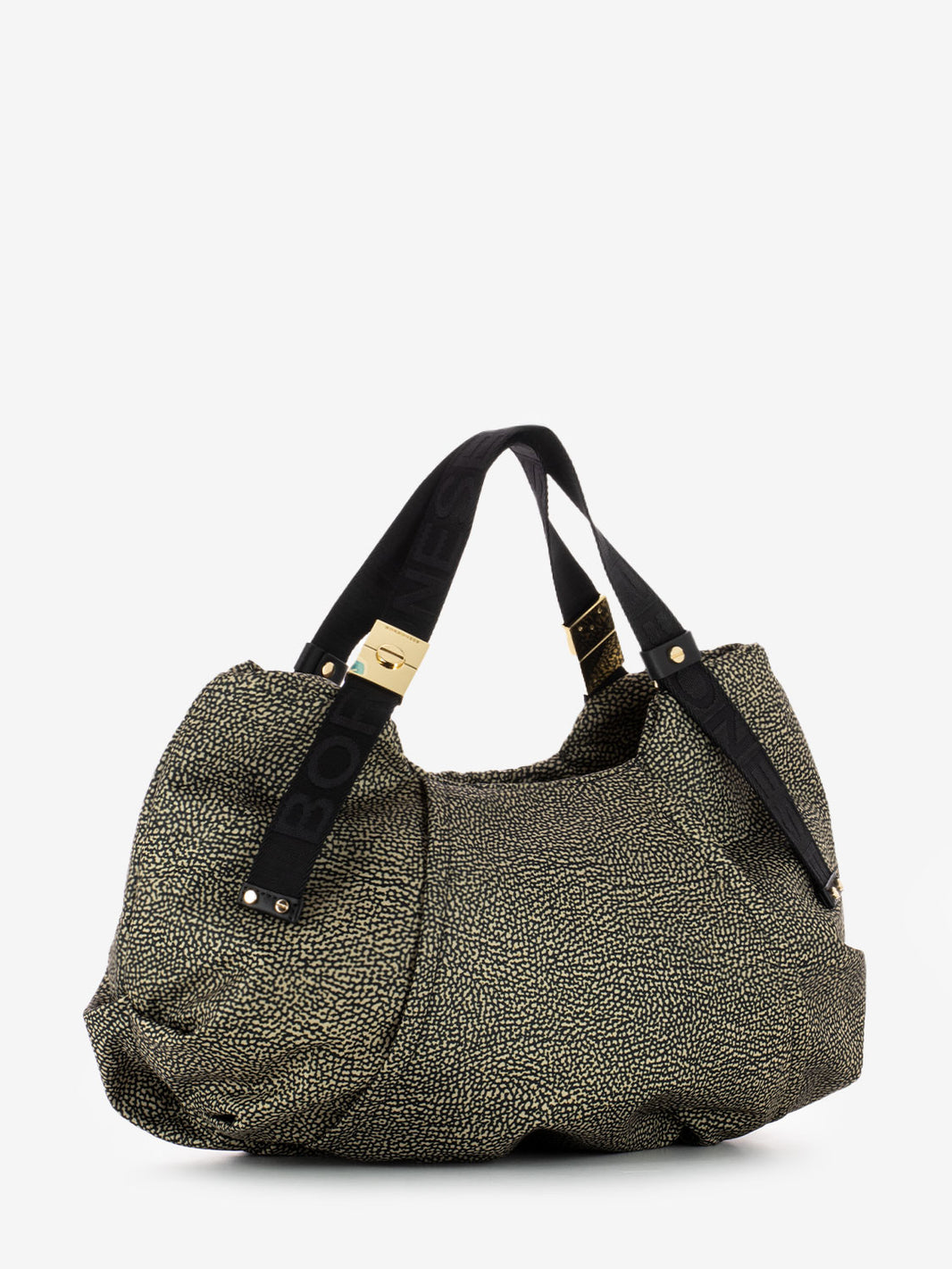 Borsa bauletto fold medium OP naturale / nero