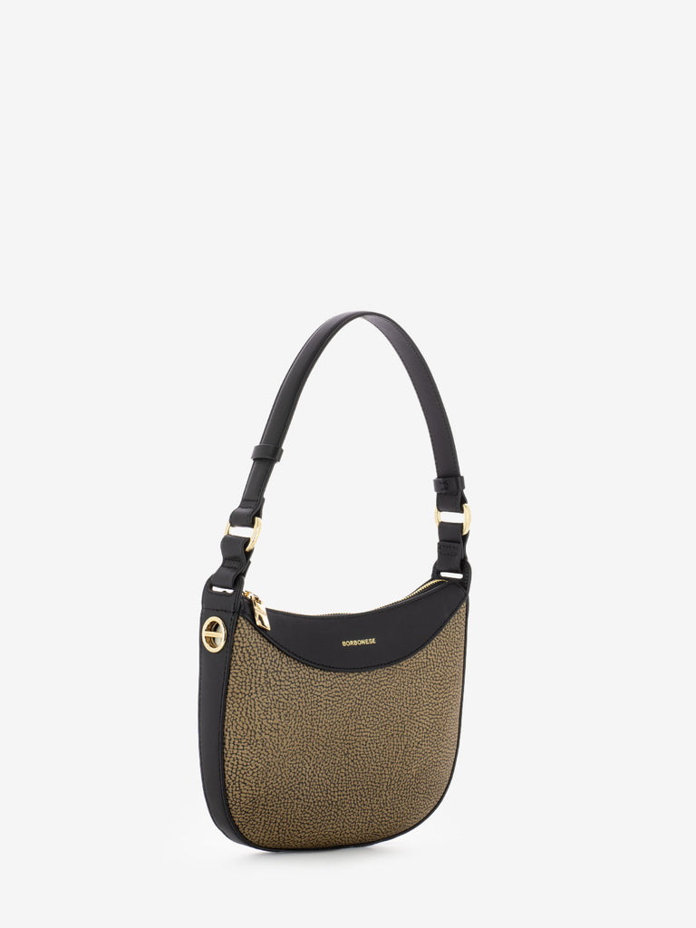 BORBONESE - Borsa hobo a spalla naturale / nero