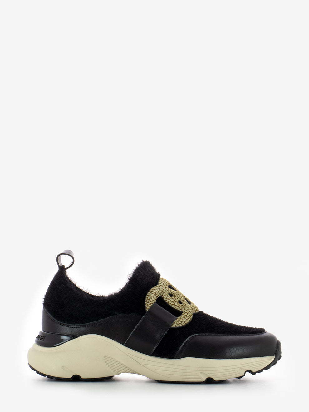 Black / natural running sneakers