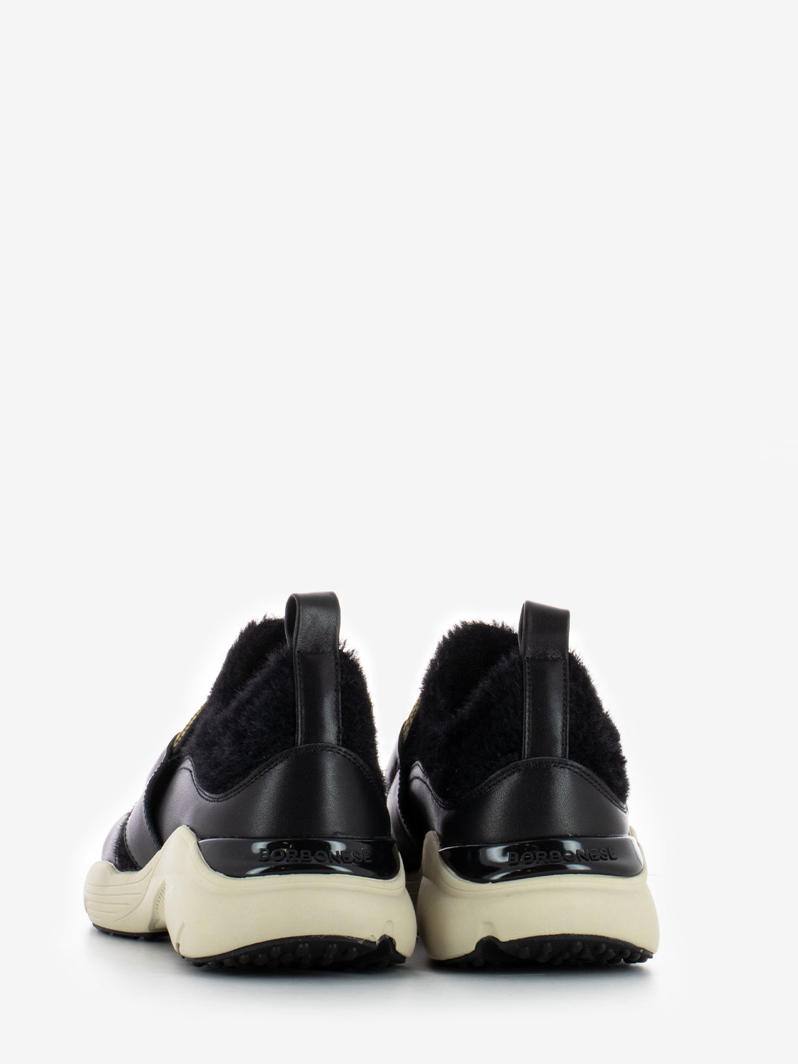 Black / natural running sneakers