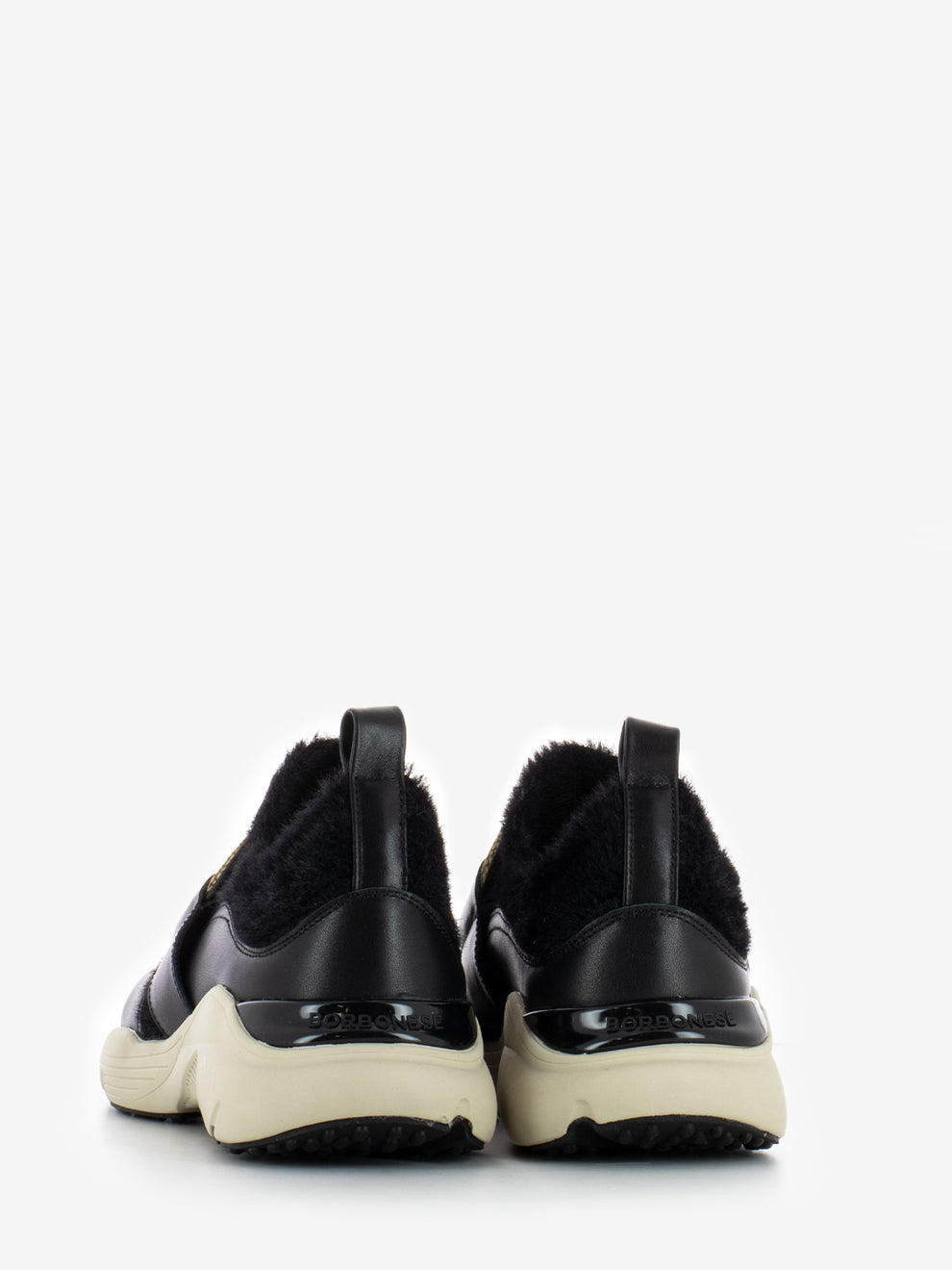 Black / natural running sneakers