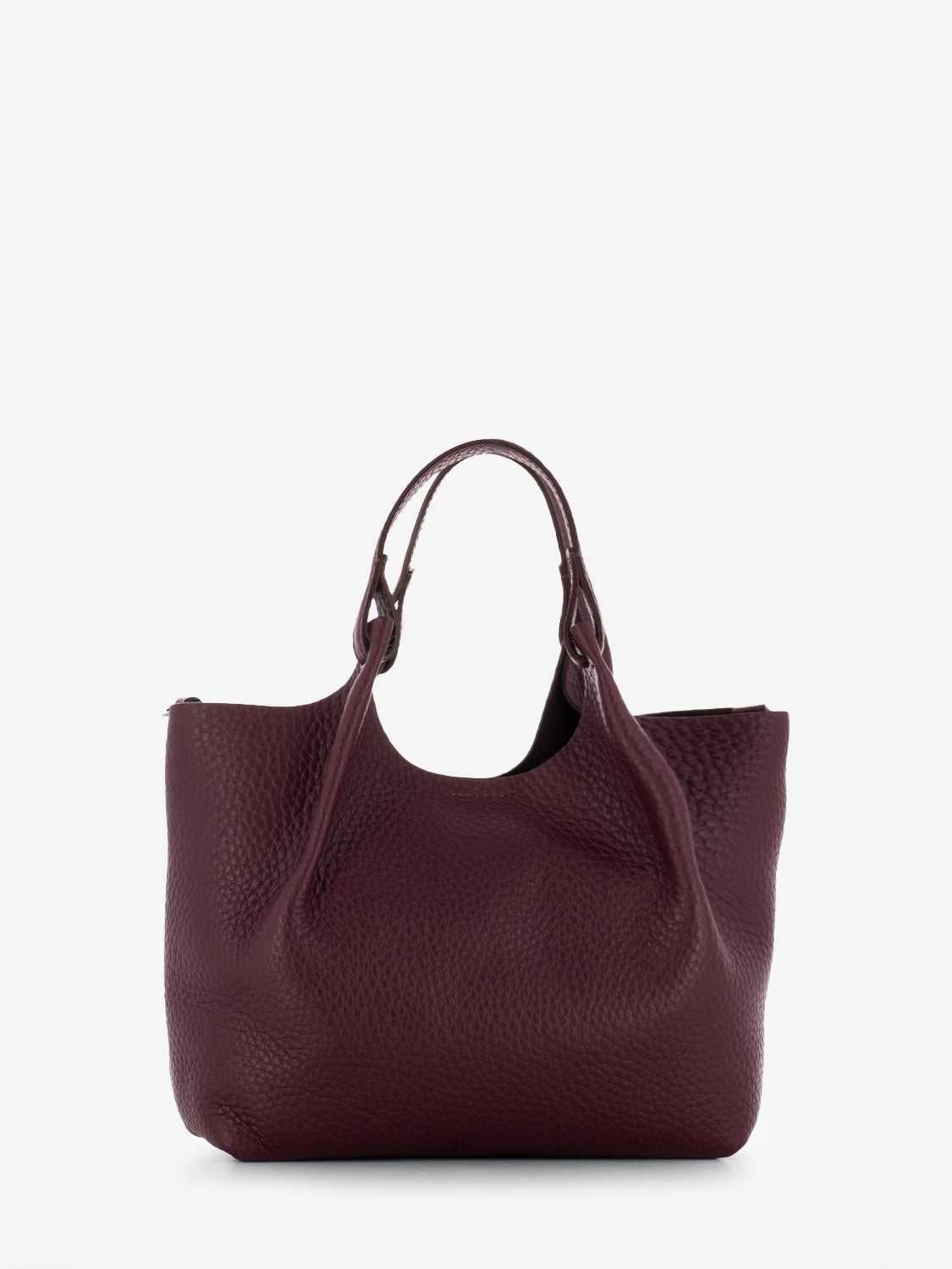 Borsa Dua in pelle wine berry / testa di moro