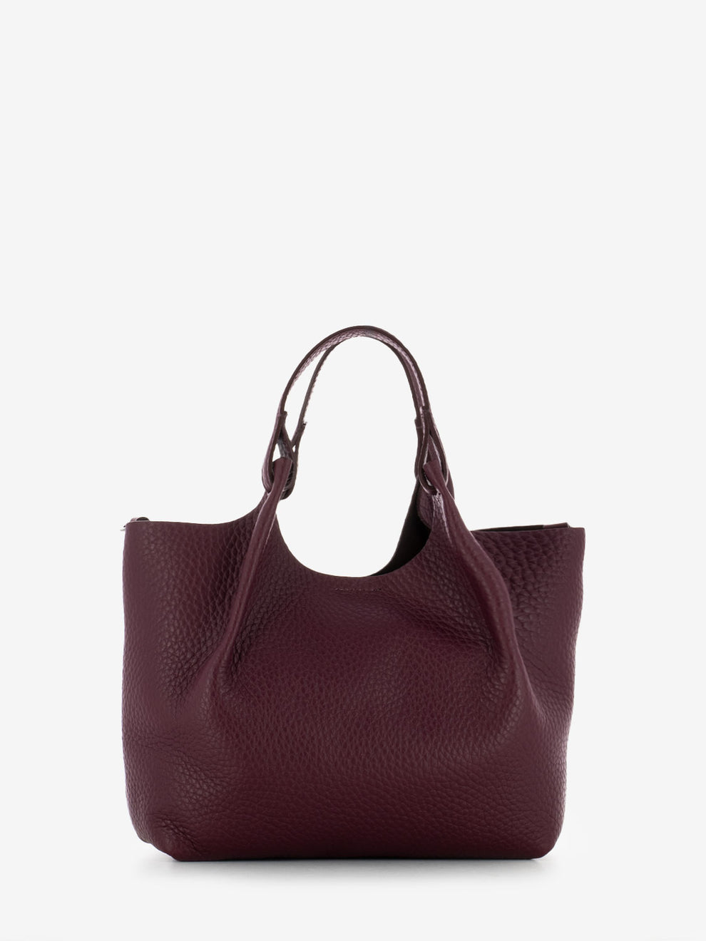 Borsa Dua in pelle wine berry / testa di moro