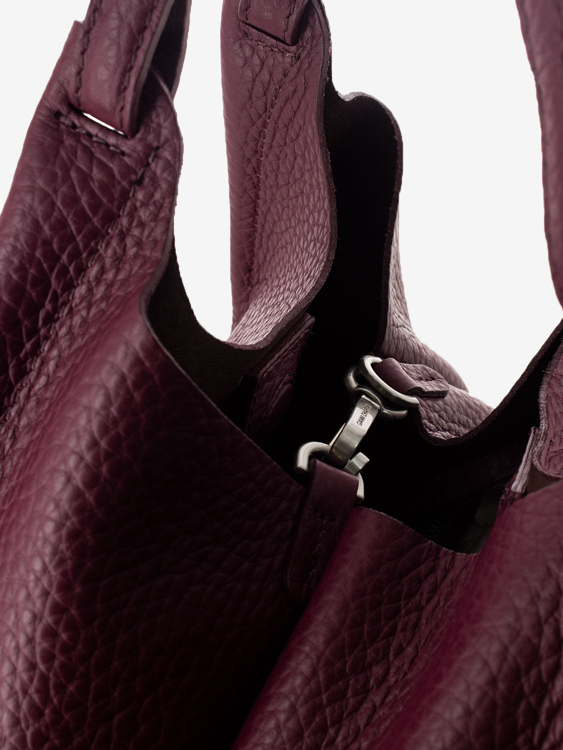 Borsa Dua in pelle wine berry / testa di moro