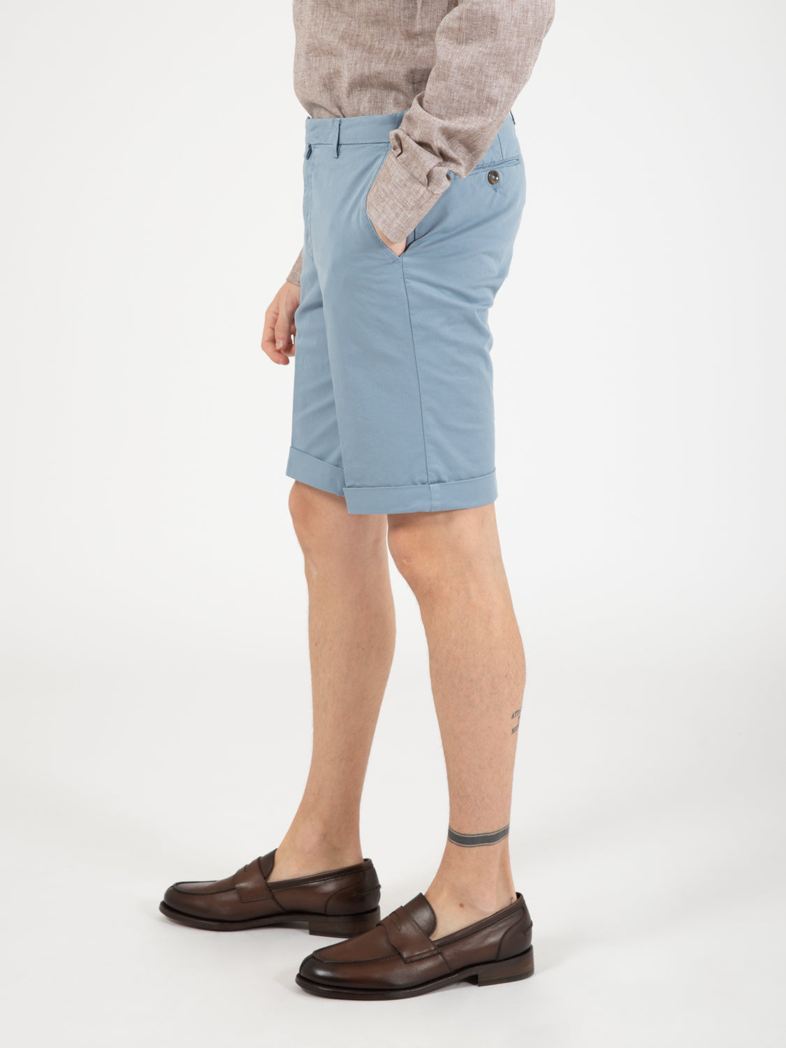 Bermuda in cotone azzurro