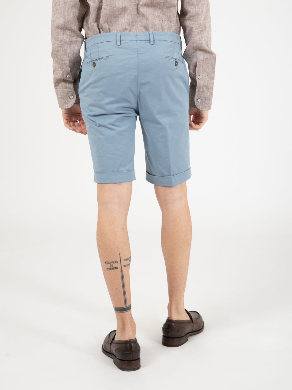 Light blue cotton Bermuda shorts