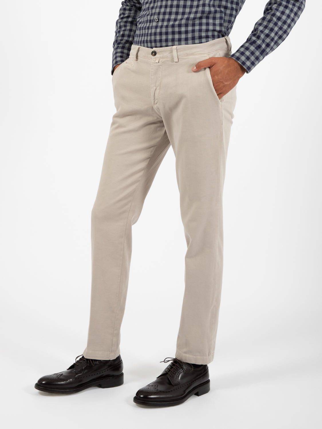 BG05 elasticated beige trousers