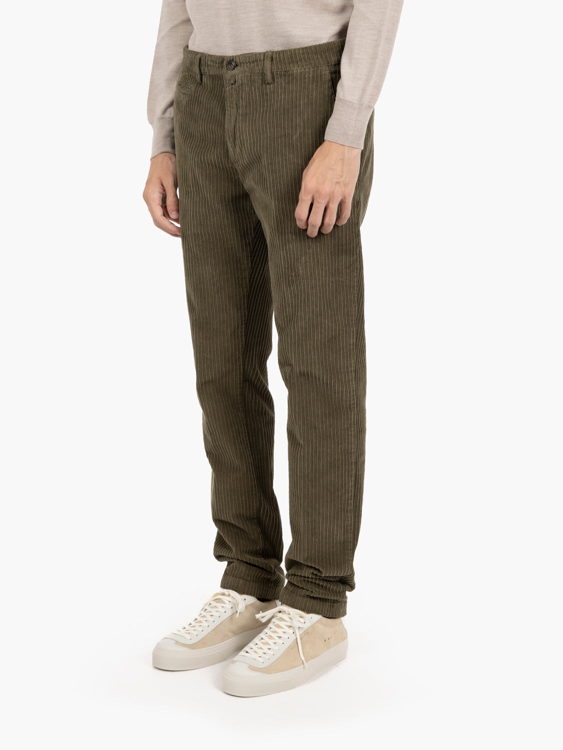 Pantaloni BG05 in cotone a coste verde