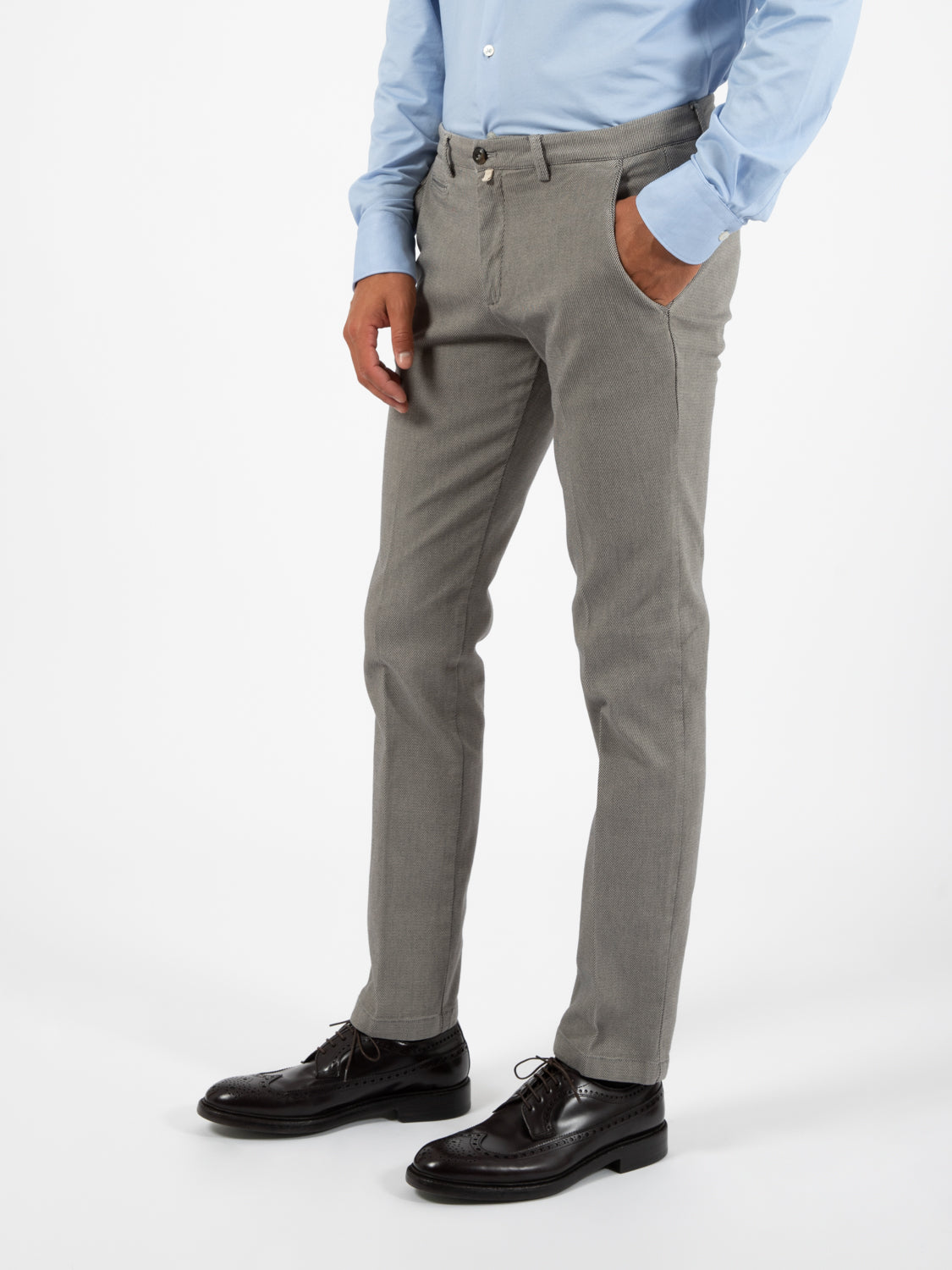 BG05 trousers in grey textured cotton