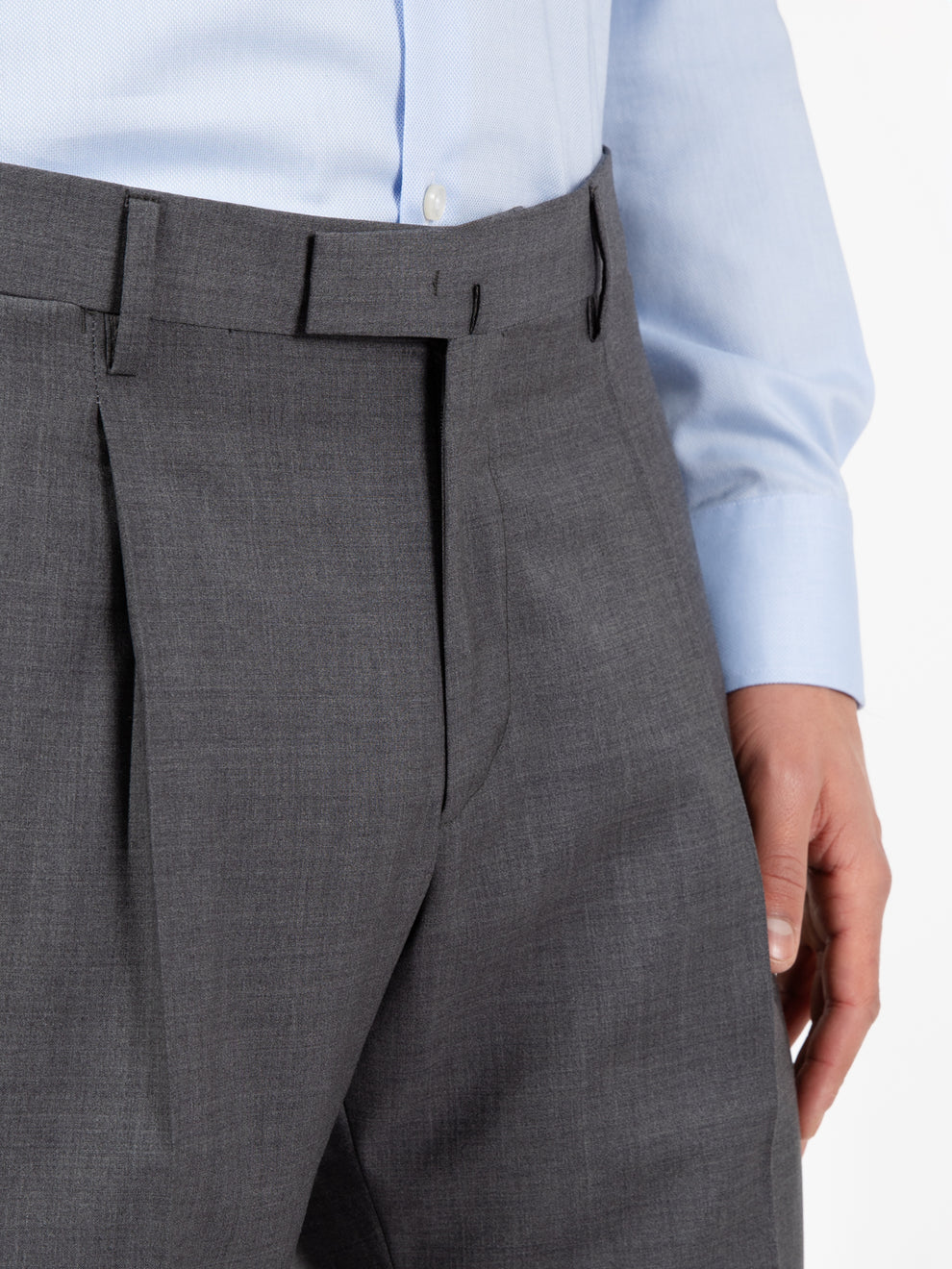 BG07 luxury fabric steel grey trousers