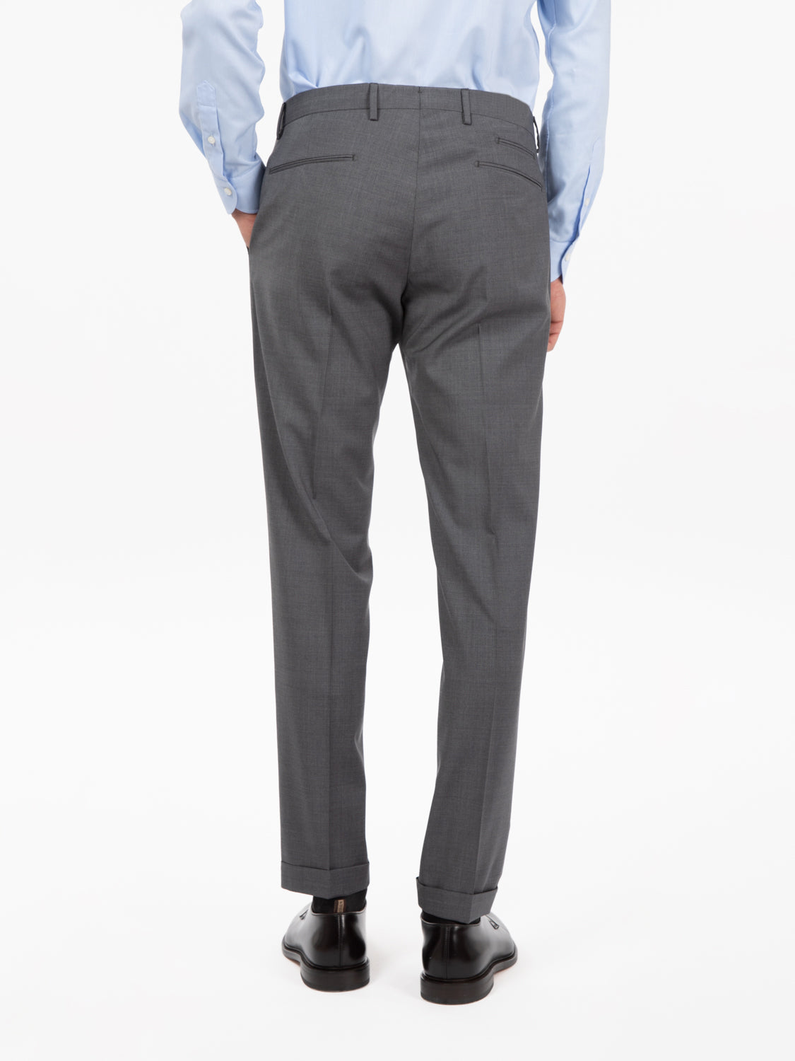 BG07 luxury fabric steel grey trousers