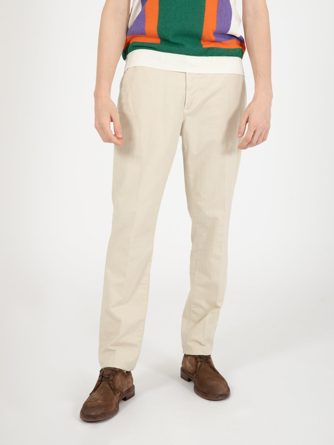 Pantaloni BG32 in cotone panna