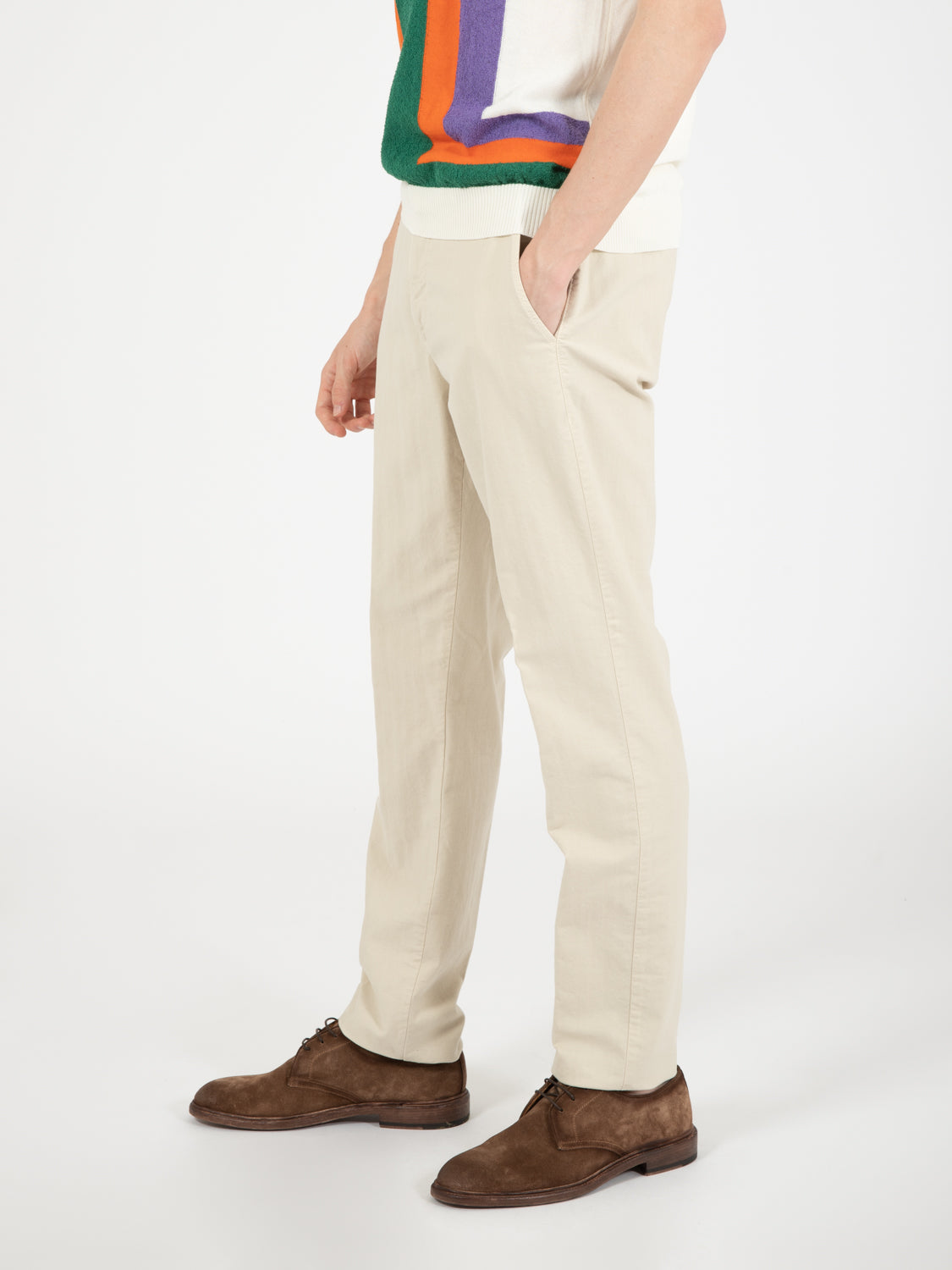 Pantaloni BG32 in cotone panna