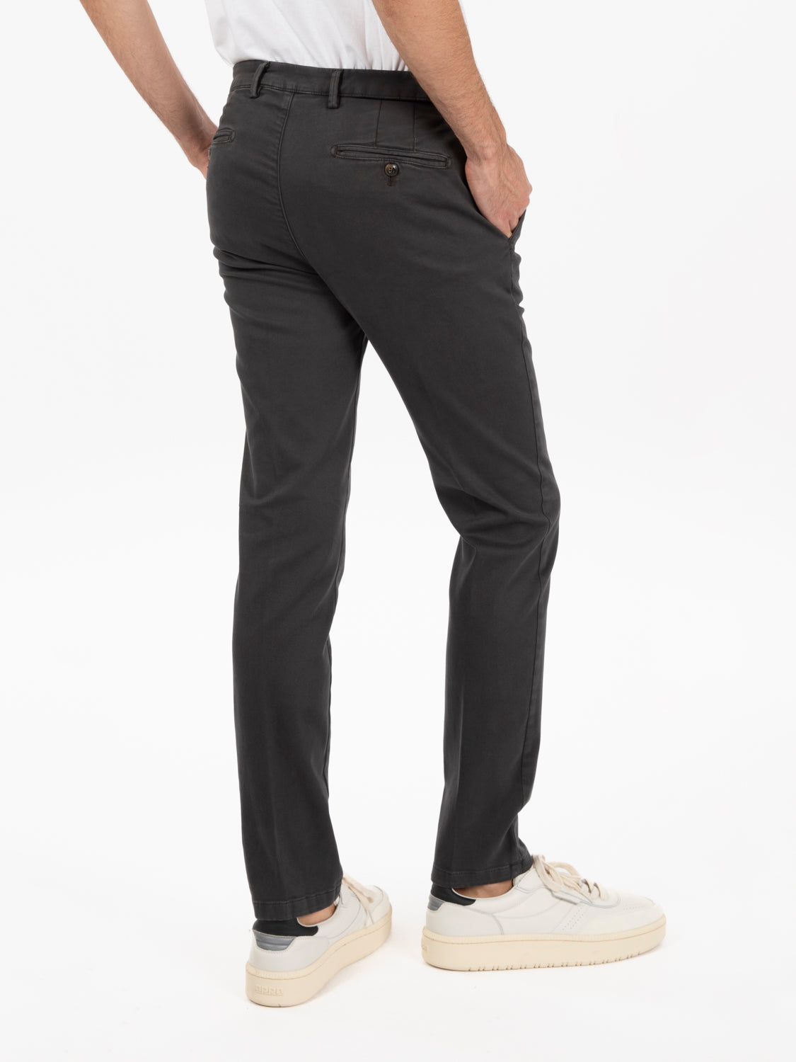 Pantaloni elasticizzati operati antracite