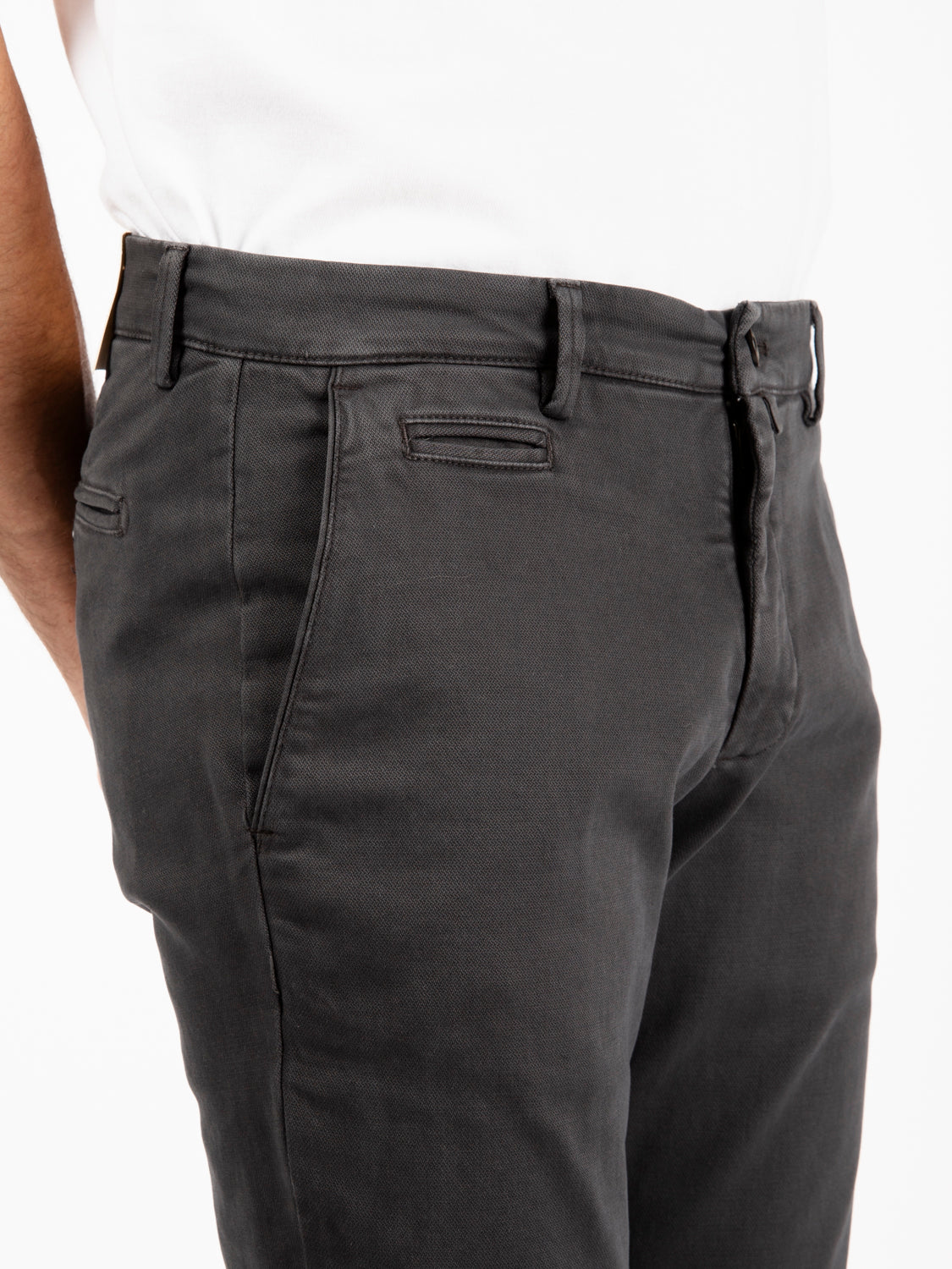 Pantaloni elasticizzati operati antracite