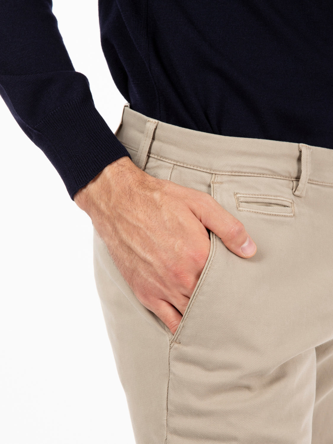 Pantaloni elasticizzati operati beige