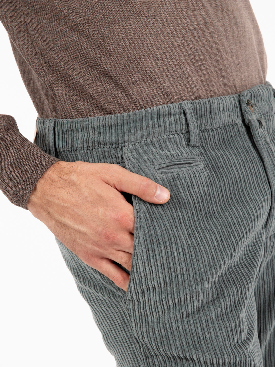 Pantaloni in velluto grigio