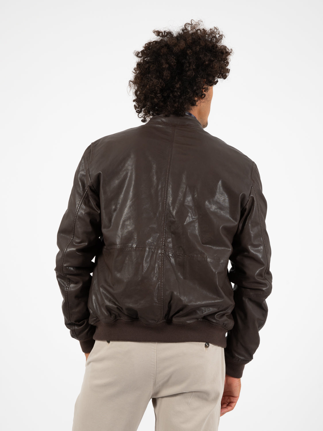 Bomber in pelle fondente